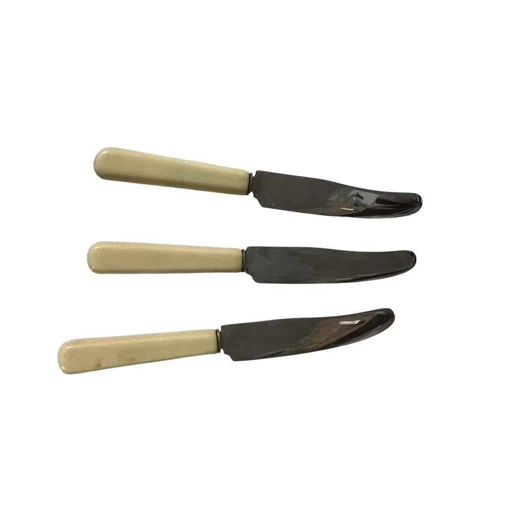 Minatare Set of 6 Vintage Thomas Ward Sheffield Floral Butter Cheese Knives‎